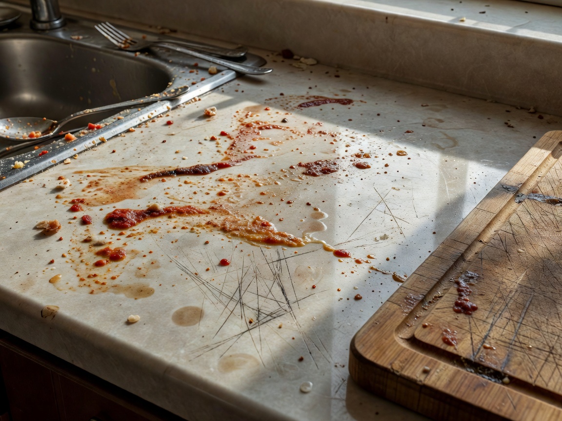 Kitchen surface needing detailed attention